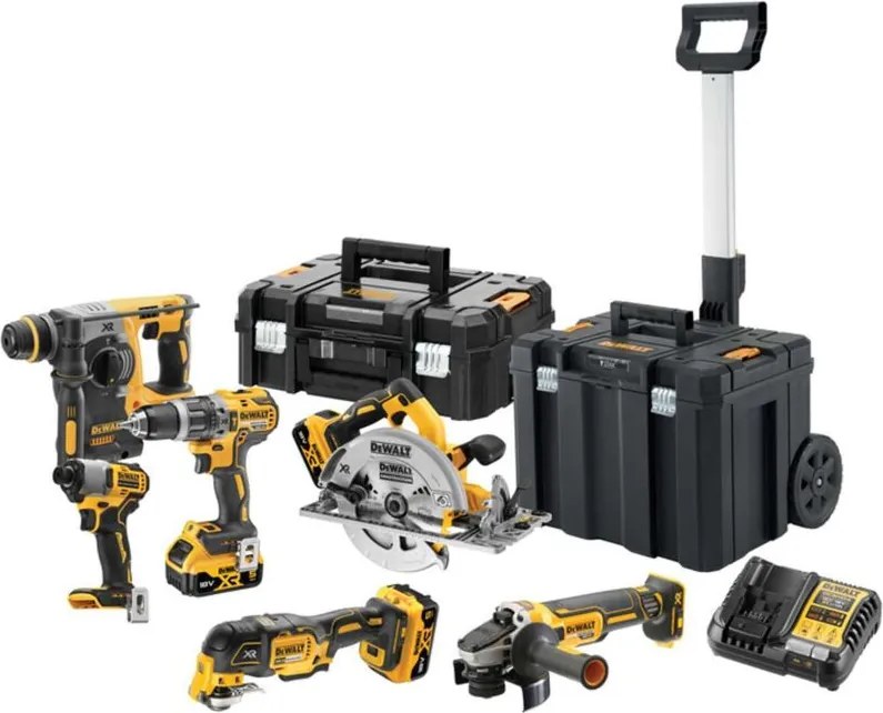 DeWALT Utensili - set di 12 pezzi di utensili AKU, batterie e caricabatterie DCK624P3T