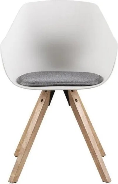 Sedie da pranzo in set bianche/grigie in imbottito con braccioli 2 pz Tina – Actona