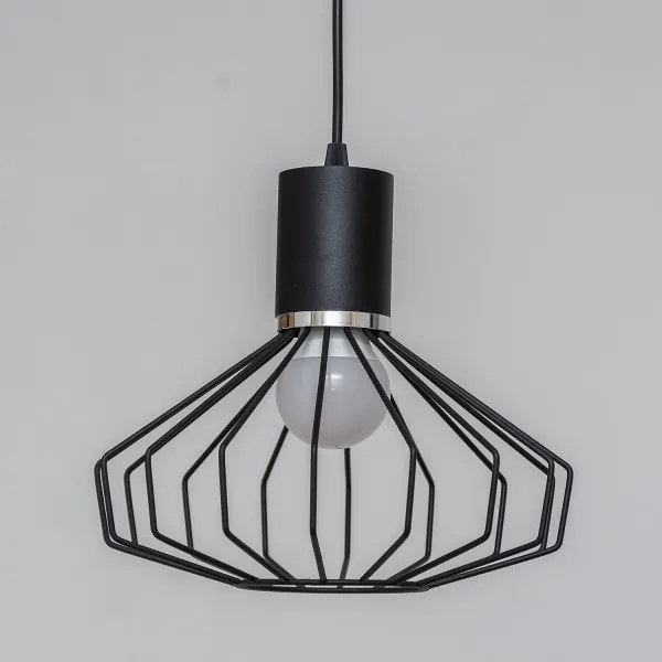 Lampadario sospeso con cavo SOLANO 1xE27/15W/230V nero/cromo lucido