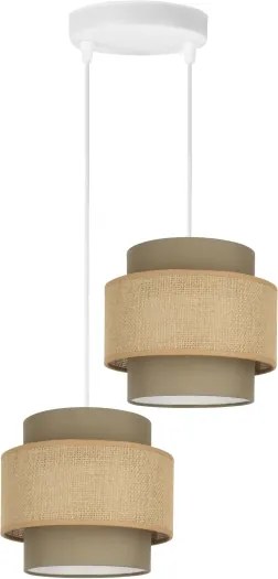 Brilagi - Lampadario a sospensione su cavo RESNA 2xE27/60W/230V Ø 30 cm marrone/beige
