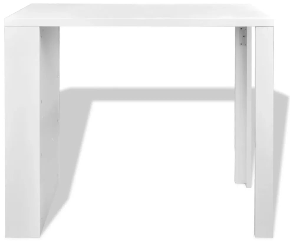 Tavolo da bar in mdf con portavini bianco lucido