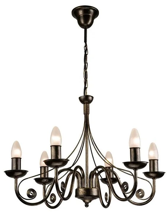 Lampadario a sospensione con catena DONATO 6xE14/40W/230V