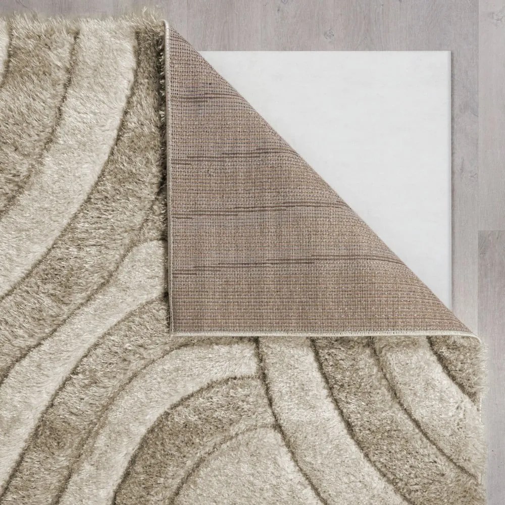 Tappeto beige in fibra riciclata tessuta a mano 120x170 cm Velvet - Flair Rugs
