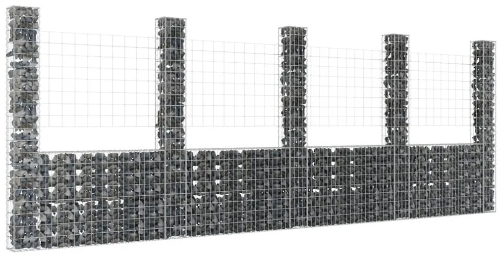 Gabbione A U Con 5 Pali İn Ferro 500x20x200 Cm /