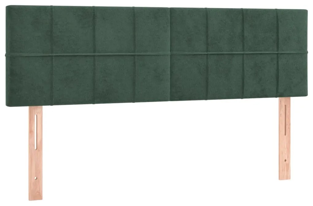 Giroletto a Molle con Materasso Verde Scuro 140x200 cm Velluto