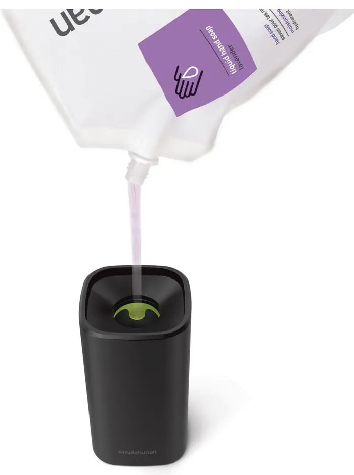 Dispenser di sapone in acciaio nero opaco 295 ml - simplehuman