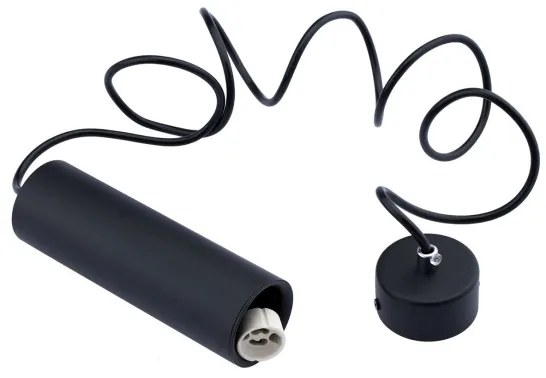 Lampadario a sospensione con filo KARADON 1xGU10/30W/230V 17 cm nero