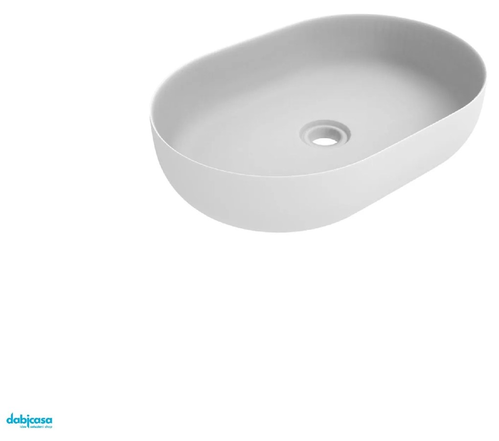 Ercos "Musa" Lavabo D'Appoggio Ovale 60x41 Cm Bianco Opaco