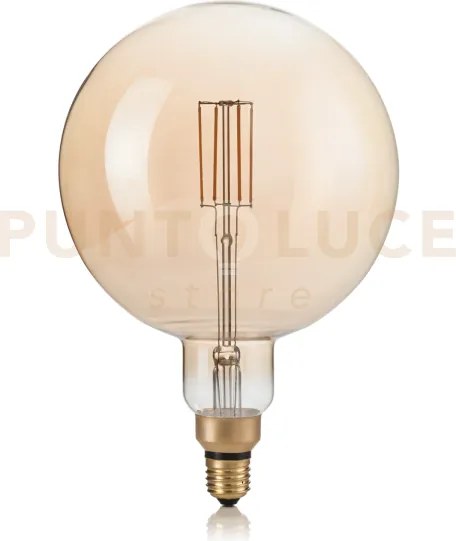 Lampadina attacco e27 in vetro globo ambra 4 w 400 lm 2200 k  d195