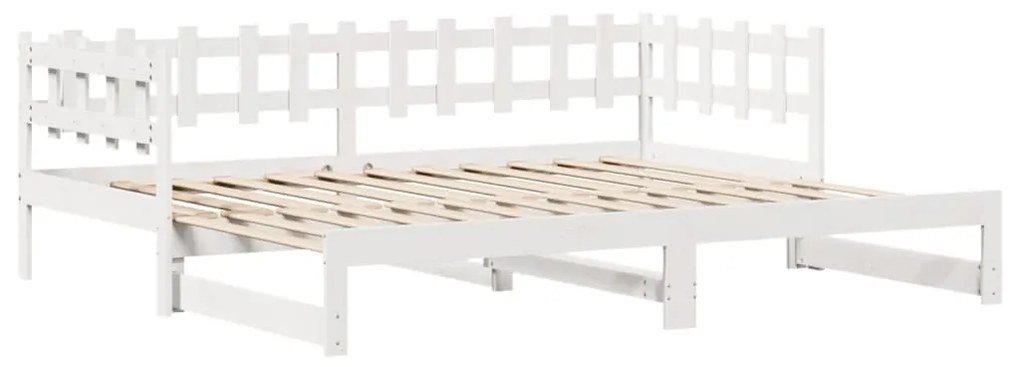 Dormeuse letto estraibile e cassetti bianco 90x200cm legno pino