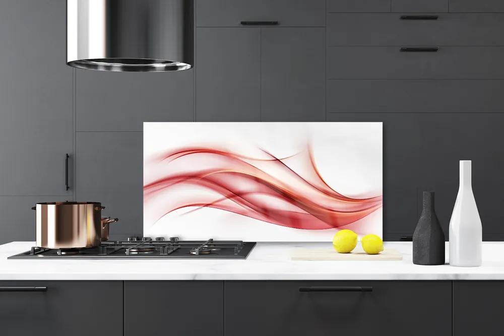 Rivestimento parete cucina Grafica di astrazione rossa 100x50 cm
