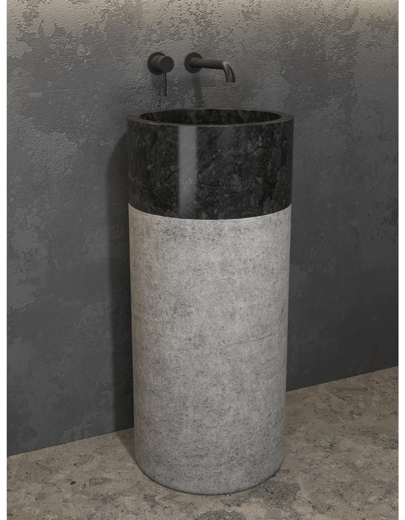 Lavabo Freestanding Con Scarico a Terra 41 Cm Karag "Bora" Nero