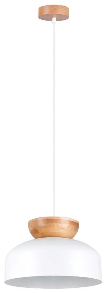 Sollux SL.1350 - Lampadario a sospensione con filo MARION 1xE27/15W/230V diametro 29,5 cm bianco