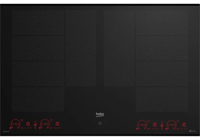 Beko HII88810NTI: Piano a Induzione, 8 Zone con 2 Sezioni IndyFlex+ e 2 Extension, 80 cm. Colore del prodotto: Nero, Posizionamento dell'apparecchio: