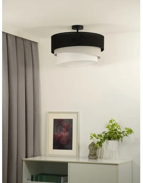 Duolla - Lampadario a plafone TRIO 1xE27/15W/230V diametro 45 cm nero/grigio/bianco
