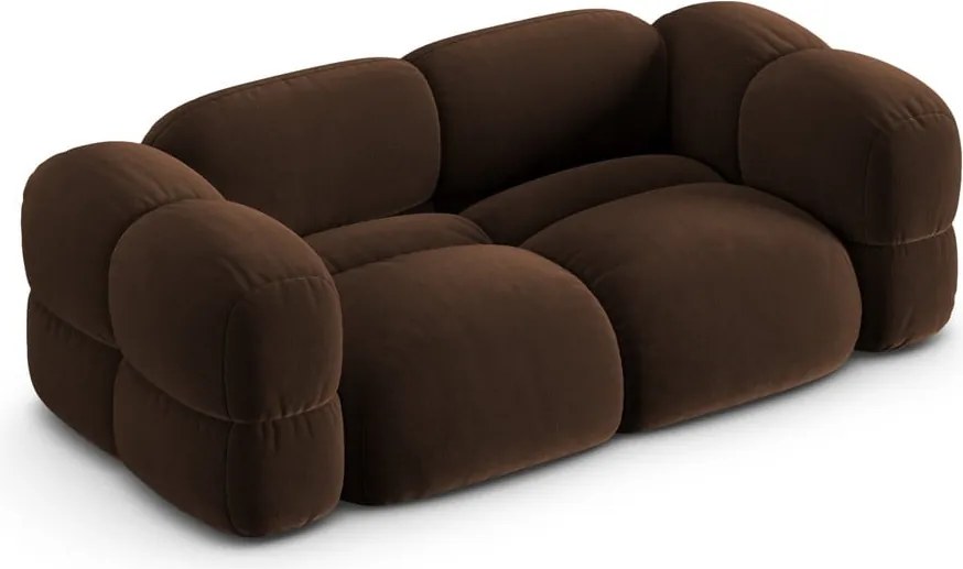 Divano marrone scuro con rivestimento in velluto 210 cm Loretto – Cosmopolitan Design