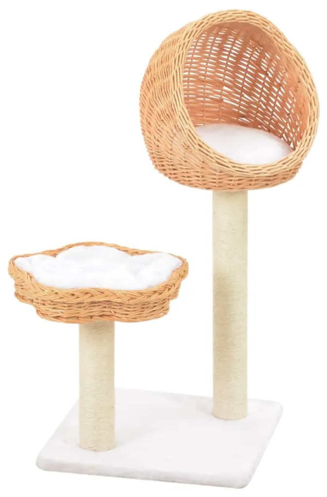 Albero per gatti con tiragraffi in legno di salice naturale