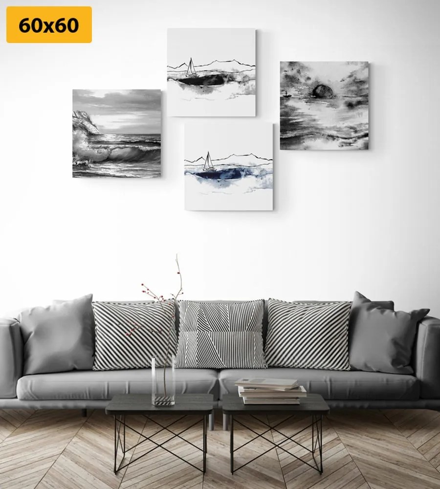 Set di quadri – Mare in imitazione di pittura a olio