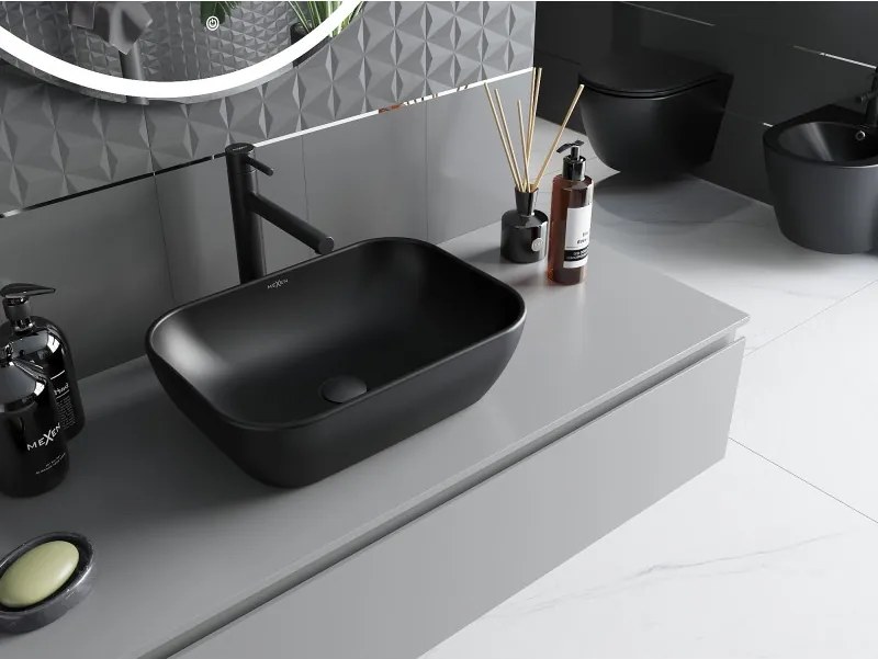 Mexen Rita lavabo da appoggio 45 x 32 cm, nero opaco - 21084585