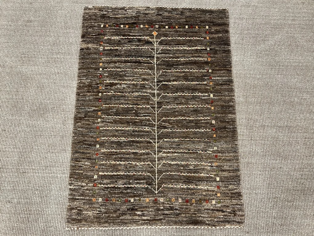 Gabbeh Tappeto 110 x 80 Grigio (Iran) Annodato A Mano