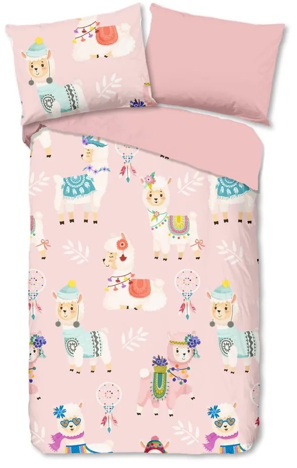 Biancheria da letto per bambini rosa in flanella per letto singolo 140x200 cm Ladida – Good Morning