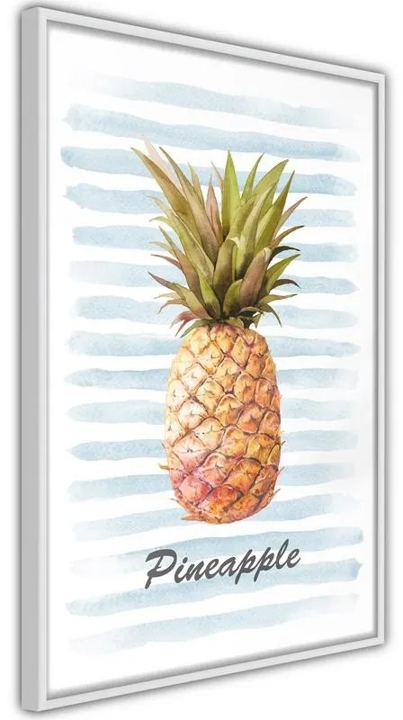 Poster Pineapple on Striped Background