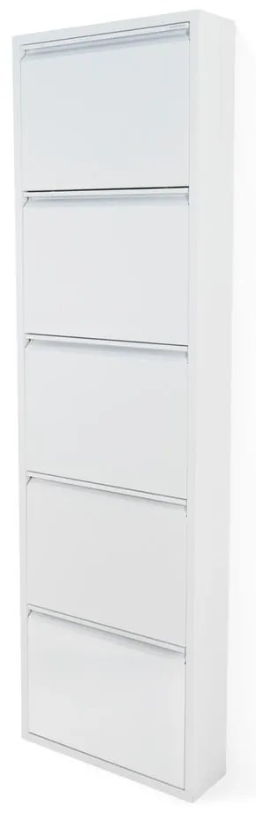 Scarpiera bianca in metallo con ante ribaltabili 50x169x15 cm Billy – Spinder Design