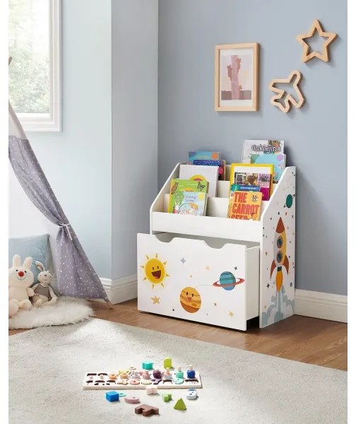 Libreria per bambini ANET bianca con cassetto