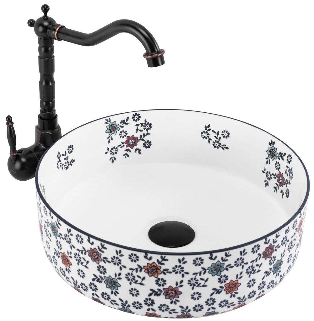 Lavabo da appoggio Rea Stefania Fiori