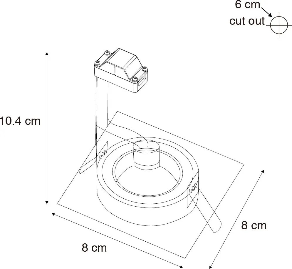 Faretto da incasso moderno bianco quadrato IP44 - Xena