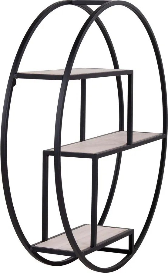 Scaffale a castello in legno massiccio di pavlovnia in nero e naturale 62 cm Rotterdam - House Nordic