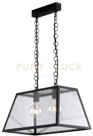 Lampadario a sospensione lexington  nera 2 luci attacco e27 57x30x1...