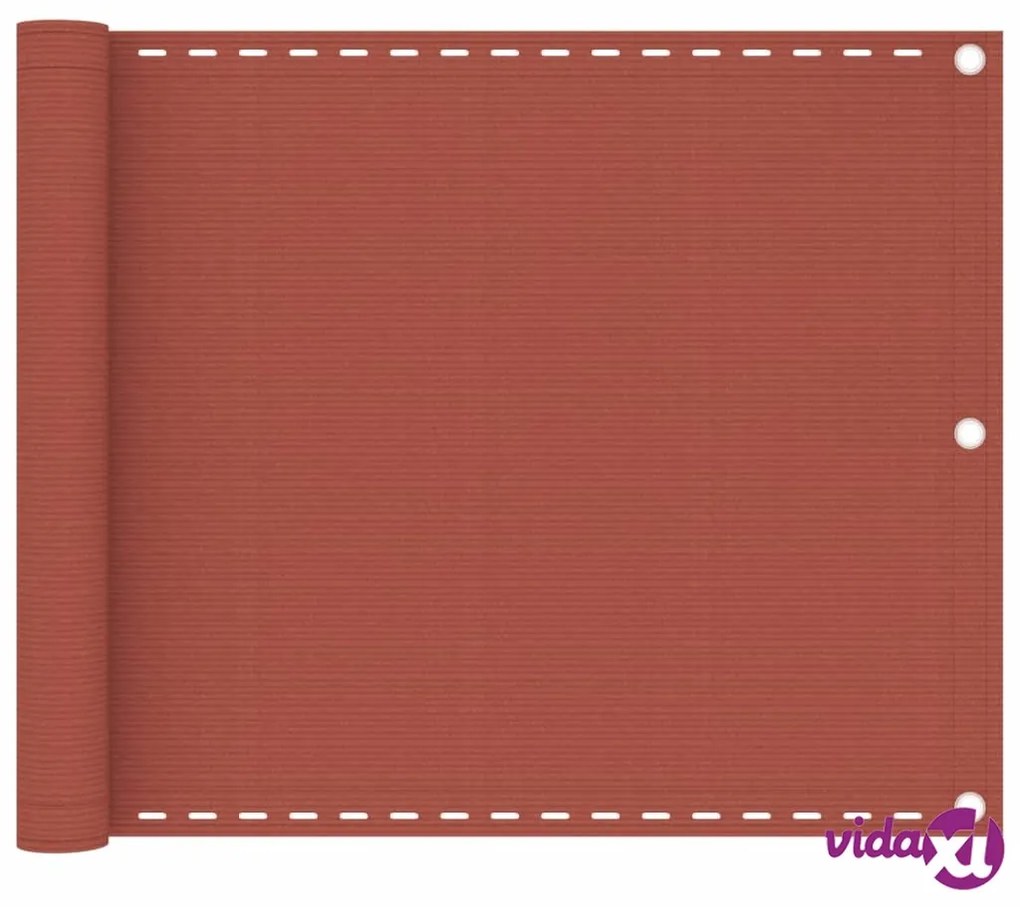 vidaXL Paravento da Balcone Terracotta 75x500 cm in HDPE