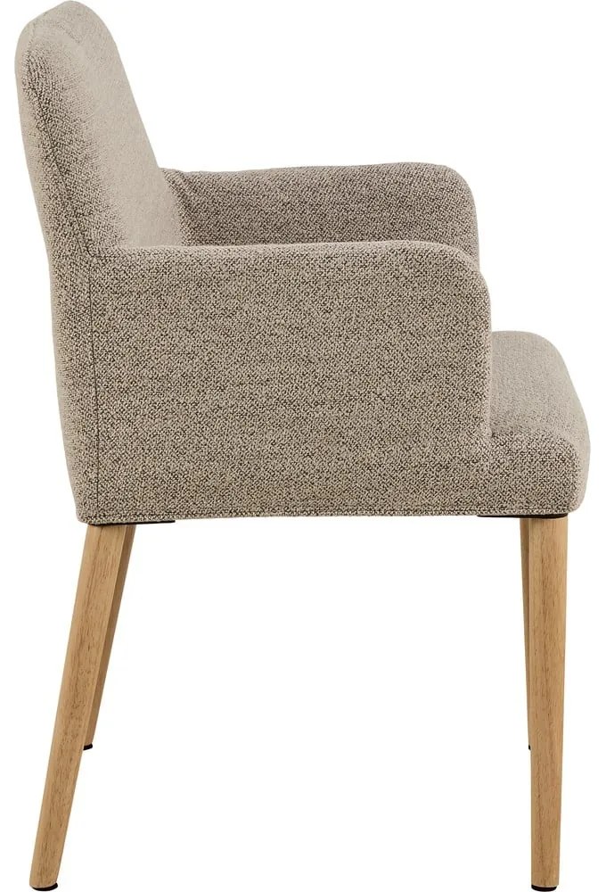 Sedia da pranzo beige in imbottito con braccioli Zoe – Actona