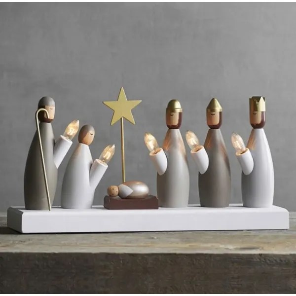 Eglo 410998 - Candeliere natalizio KRUBBA 5xE10/3W/230V