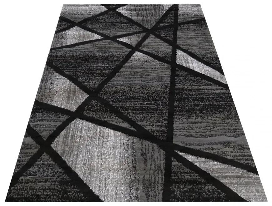 Tappeto grigio-nero moderno con motivo astratto Larghezza: 80 cm | Lunghezza: 150 cm