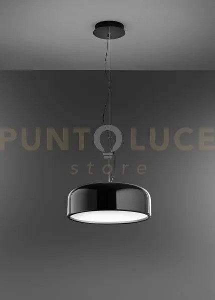 Velia sospensione in metallo nero lucido led 40w + 10w cct 2700k 3...