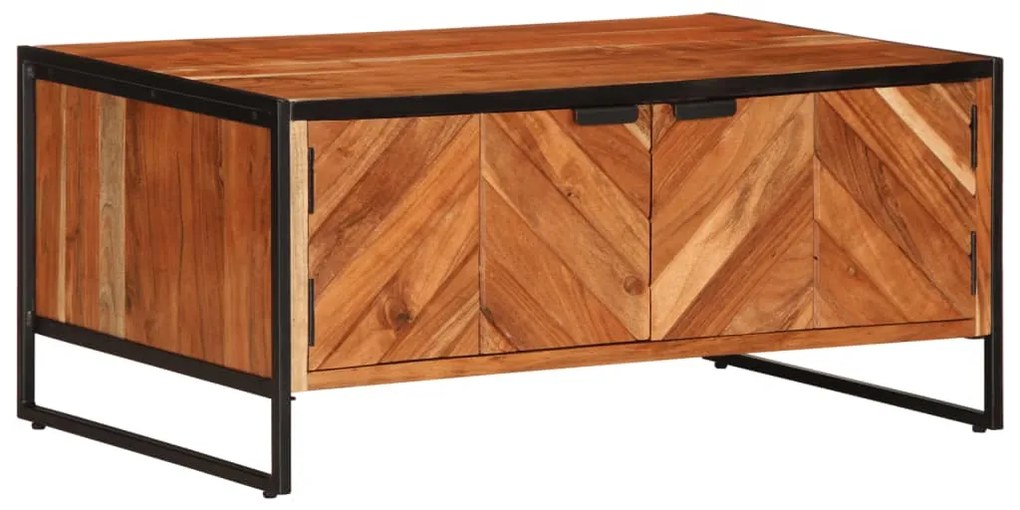 Tavolino Da Salotto 90x55x40 Cm İn Legno Massello Di Acacia /