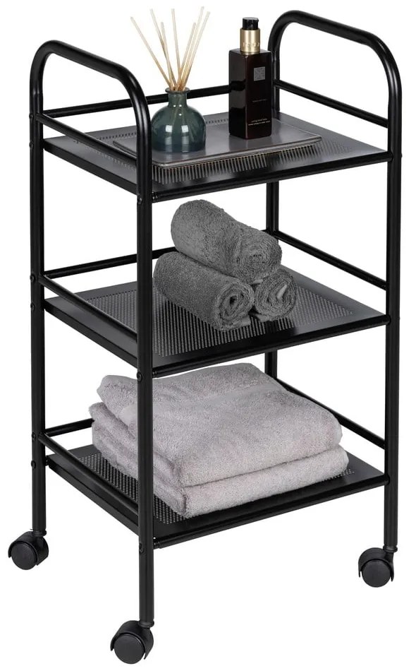 Scaffale mobile in metallo nero 41x75 cm - Wenko