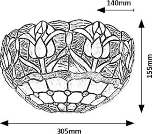 Brilagi - Lampada da parete in stile Tiffany LORAS 1xE14/40W/230V