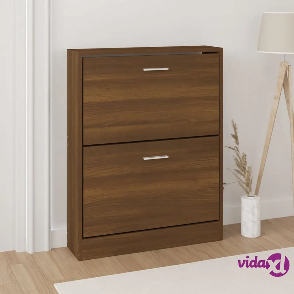 vidaXL Scarpiera Rovere Marrone 59x17x81 cm in Legno Multistrato