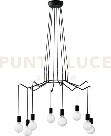 Lampadario a sospensione habitat nera 8 luci attacco e27 85x120cm i...
