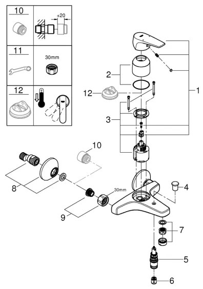 GROHE 23772000 - START FLOW 150 mm Miscelatore per vasca, cromo lucido