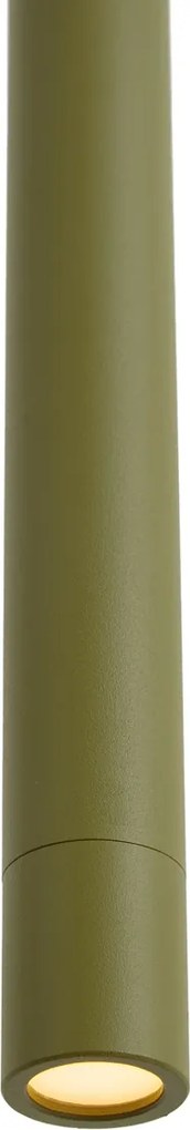 Lampada a sospensione moderna verde con piastra a soffitto integrata - Chuba