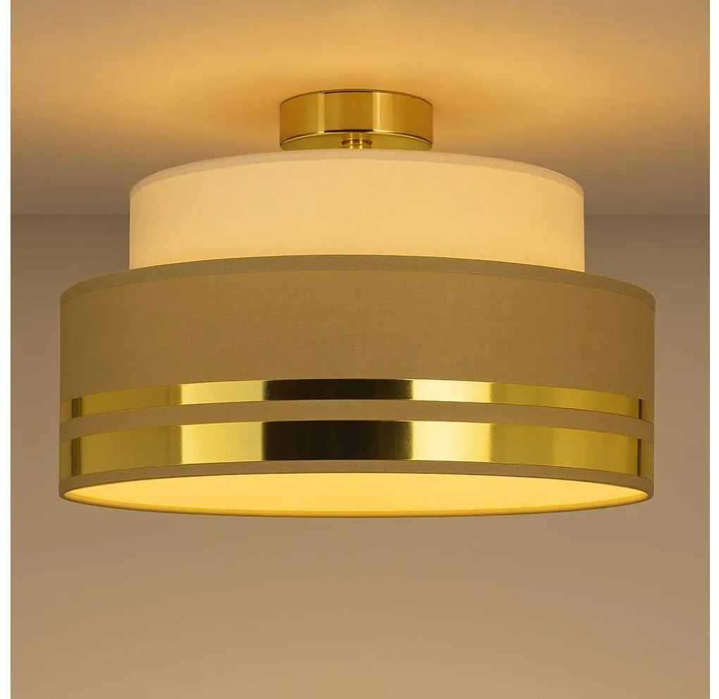 Plafoniera TAMI 1xE27/60W/230V beige/marrone/oro