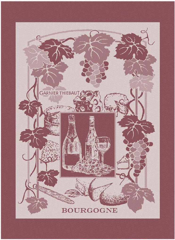 Set di 4 strofinacci jacquard La Bourgogne Bordeaux