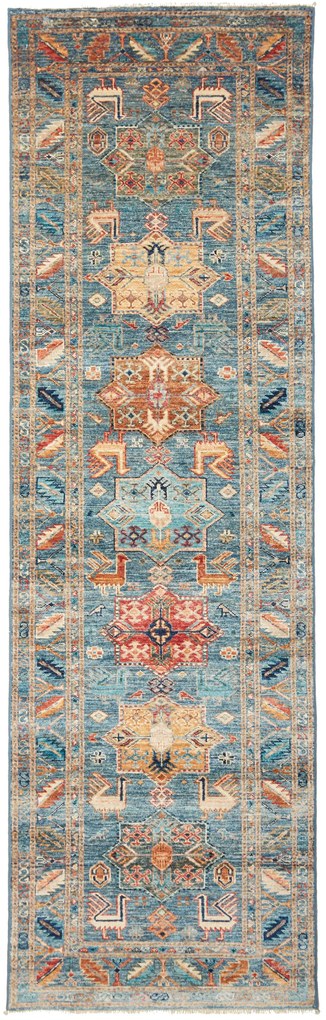 Kazak Tappeto orientale 80x260 Grigio (Pakistan) Annodato A Mano