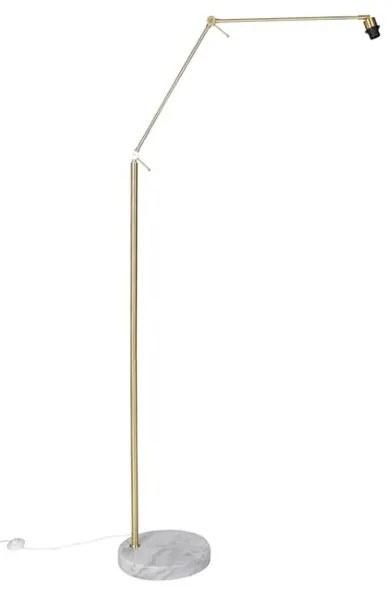 Lampada da terra moderna con paralume in velluto oro nero 50 cm - Editor