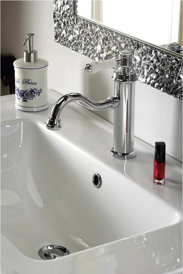 Rubinetto per lavandino in argento lucido verticale Vienna – Sapho