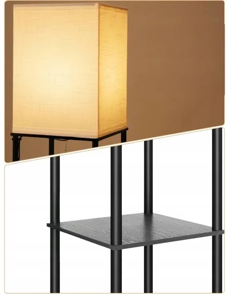 Lampada da terra con mensole 1xE27/40W/230V nero/bianco